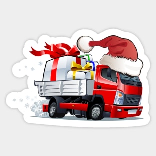 Cartoon christmas truck Sticker